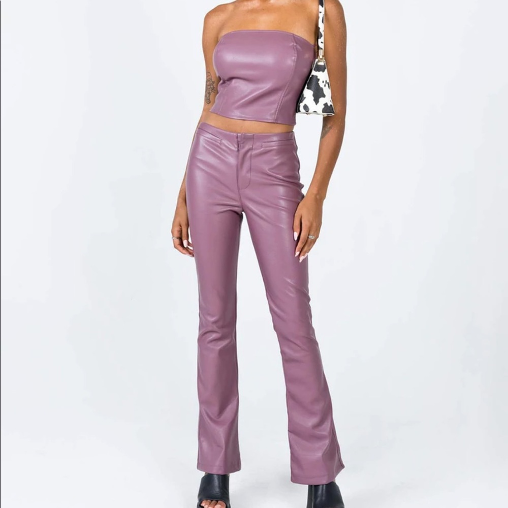 Princess Poly faux leather pant and top set